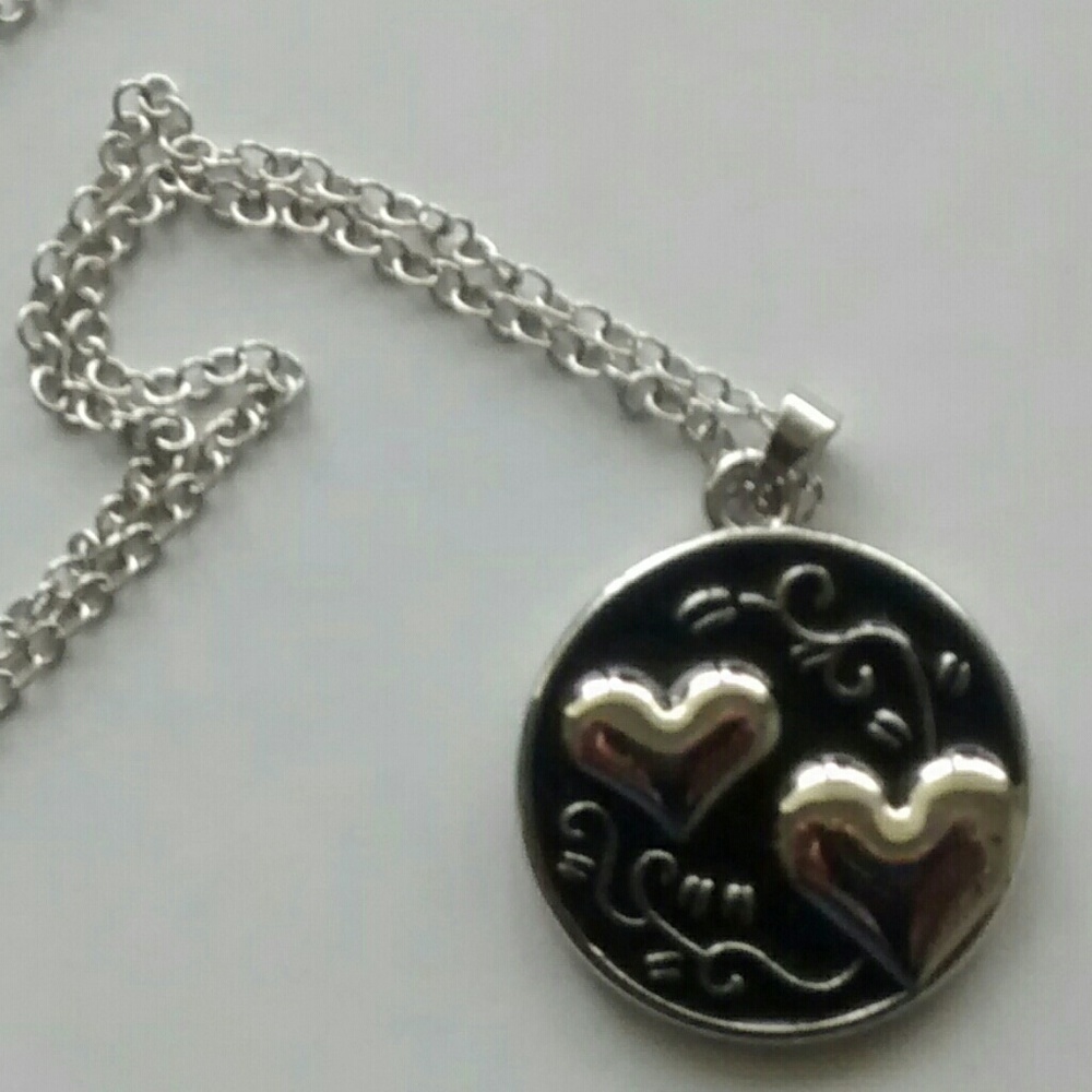 Sisters Pendant Silver Tone on Adjustable Chain